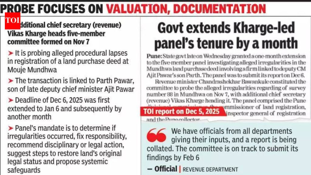 खरगे यांच्या नेतृत्वाखालील समिती 6 फेब्रुवारीपर्यंत मुंढवा जमीन व्यवहाराचा अहवाल सादर करण्याची शक्यता आहे